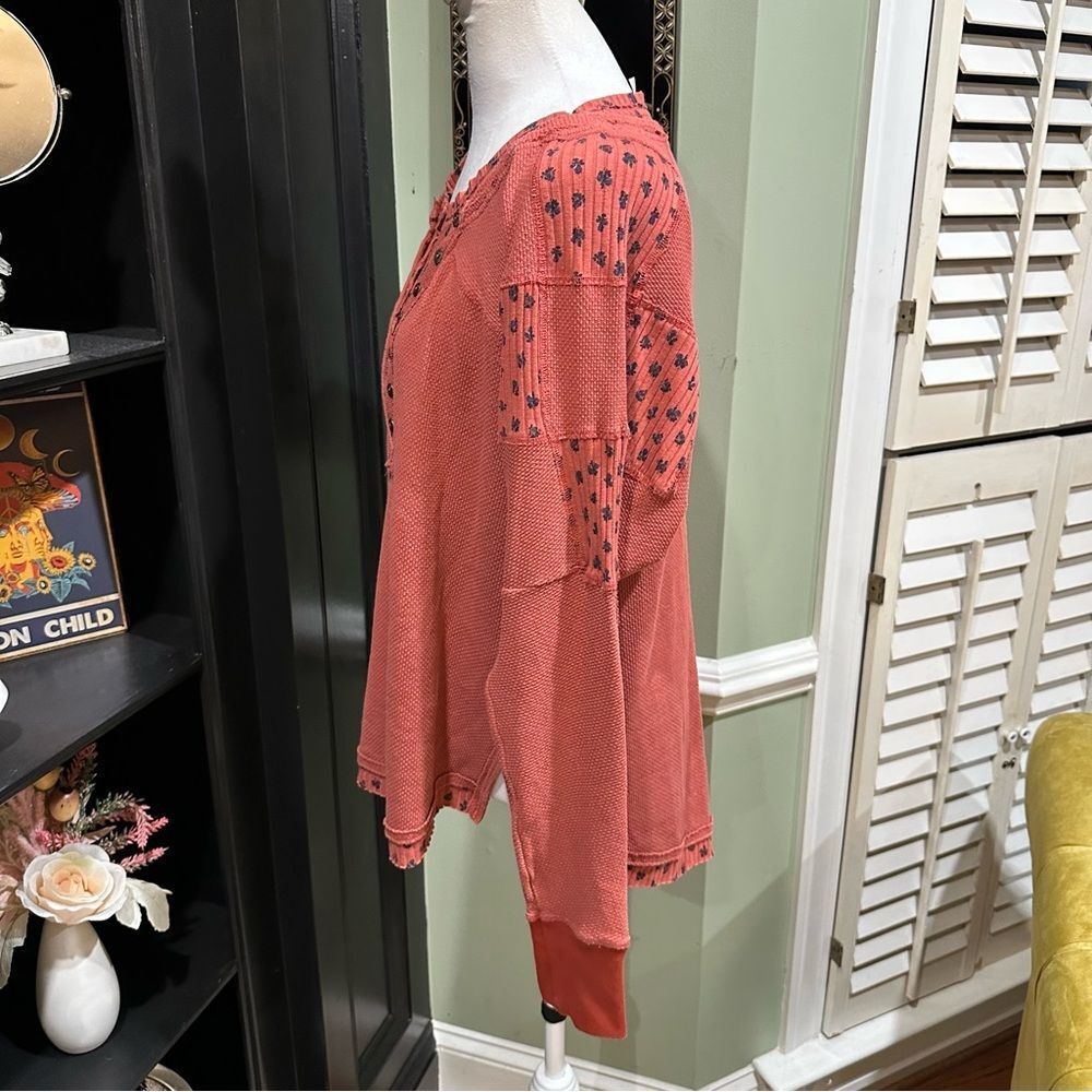 Free People Coral Waffle Knit Long Sleeve Top - Picture 9 of 11